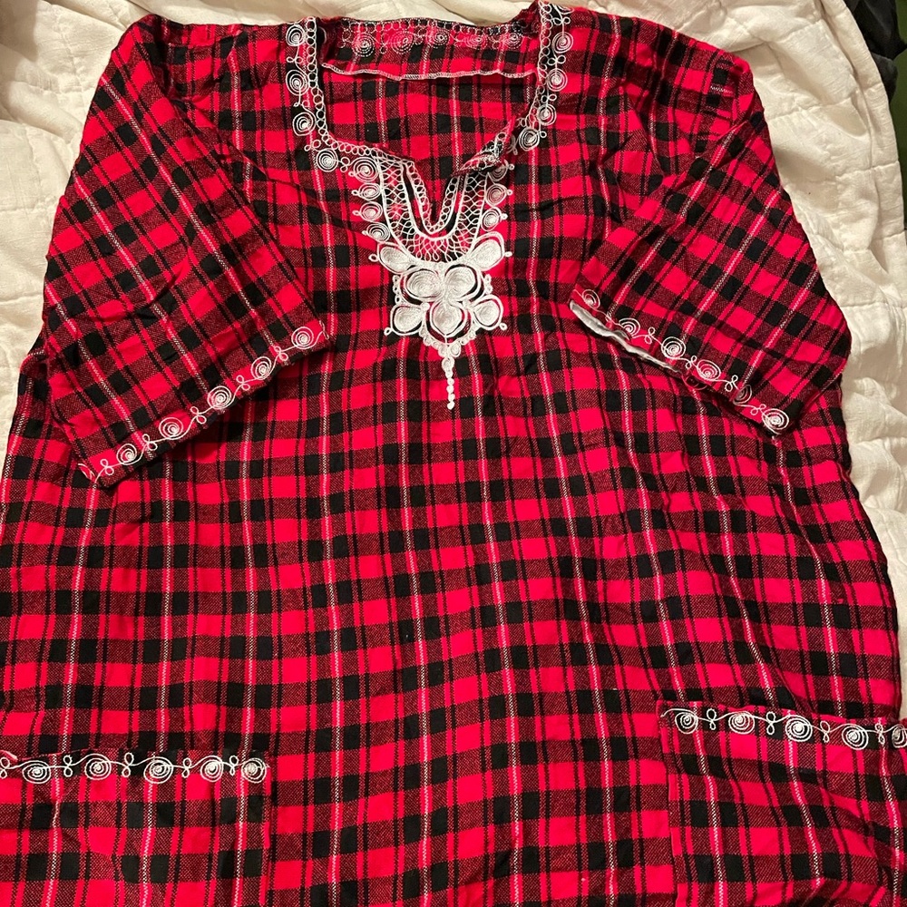Plaid flannel tunic